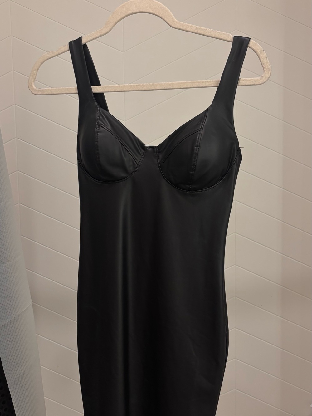 Black Sleek Slip Dress with Built-In Cups